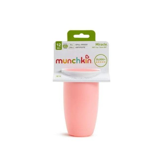 Munchkin Παιδικό Ποτηράκι "Miracle 360°" από Πλαστικό light Pink 296ml για 12m+ 11029/light Pink